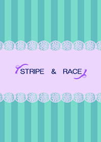 Stripe & race Turquoise Blue