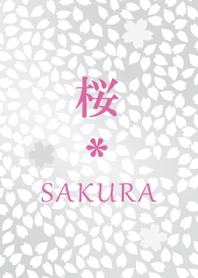 Japanese-Style-Pattern Sakura-gray