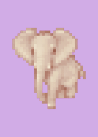 elephant Pixel Art Theme  Purple 02
