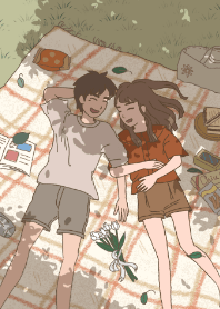 カップルのテーマ - 春のピクニックの日