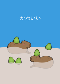 水豚中秋節(晴天藍色)