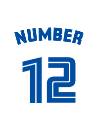 Number 12 White x blue version