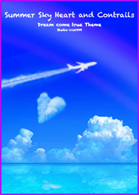 Summer Sky Heart and Contrails2