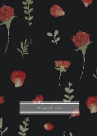 Simple botanical rose BLACK