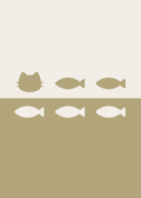 cute cat&fish.(beige&dusty colors:03)