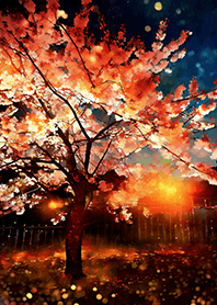 Beautiful night cherry blossoms#404