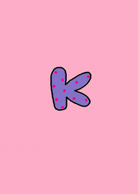 (initial K(purple pink dot)x pink )