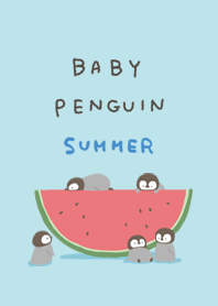 Baby penguin & watermelon#cool