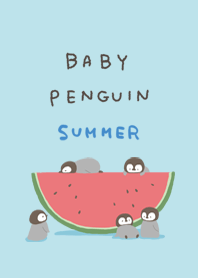 あかちゃんペンギンとスイカ#cool