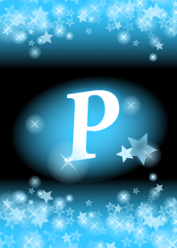 P-Initial- Light blue star