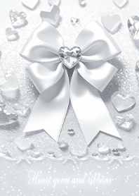 Sparkling Hearts & Ribbons -  Gray