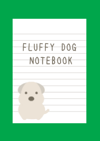 FLUFFY DOG NOTEBOOK-GREENj
