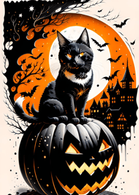 halloween cat B9c17F