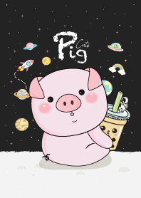 Pig & Milk Tea On Space.