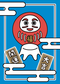Lucky DARUMA. Mt.Fuji / POP / Blue ver.