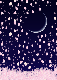 春の月と桜