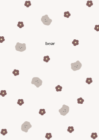 cute bears & flowers-Burgundy color