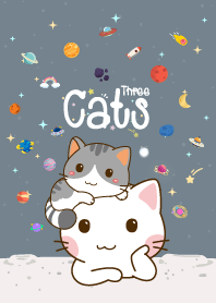 Three Cats Galaxy Gray