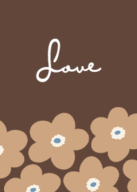 in bloom, flower w / dark brown