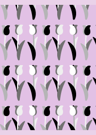 Monochrome Tulips on light purple