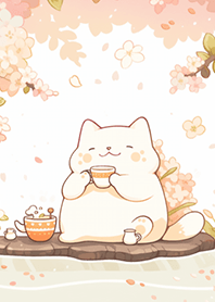 喝茶賞花の貓貓❤️