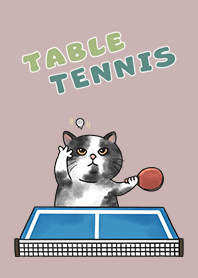 貓貓打桌球 / rose pink