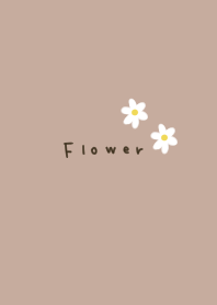 ベージュと白いお花。
