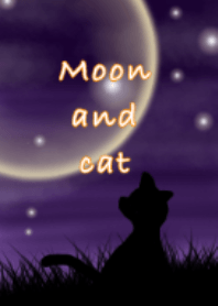 moon and cat.