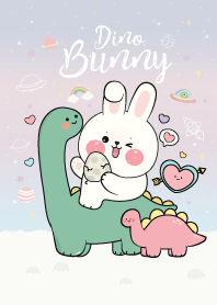 Bunny Dino Cute : Galaxy Pastel