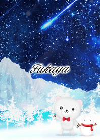 Fukaya Polar bear winter night sky