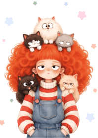 The Little Girl and the Mischievous Cat