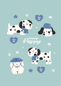 Dalmatian Dog Cute & Friends! (Blue)