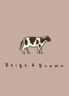 Fashionable beige & brown and cow.