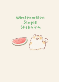 ชิบะอินุสีแตงโมเบจเรียบง่าย