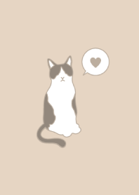 BLACK AND WHITE CAT - Beige gray -