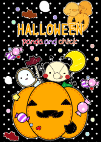 Halloween panda and chick