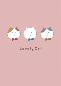 可愛いにゃんこ・三匹・くすみピンク