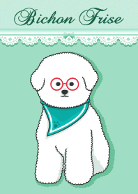BichonFrise Rui with Red Glasses
