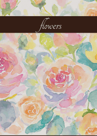 Pastel Roses3 on brown