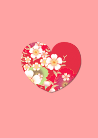 Simple Japanese Pattern Heart Red