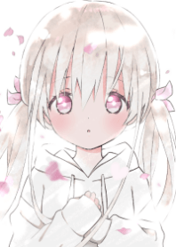 パーカーの女の子(白)