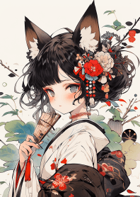 水墨畫冷豔貓娘2