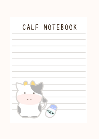 CALF NOTEBOOKj-CREAM PINK
