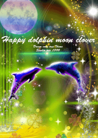恋愛運 Happy dolphin moon clover yellow