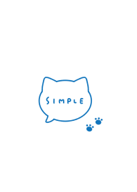 Simple & Cat (line)/blue white