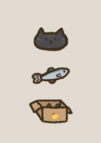 Black Tabby And Fish