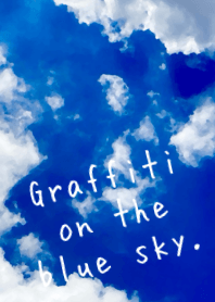Graffiti on the blue sky.