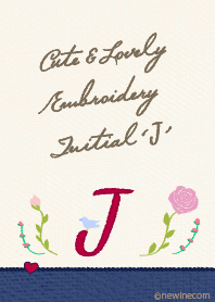 Cute & Lovely embroidery Initial 'J'