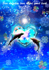 Sea dolphin love heart good luck