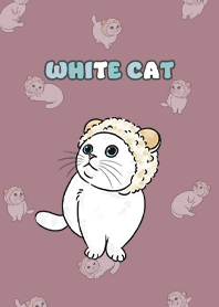 whitecat2 - dark rose